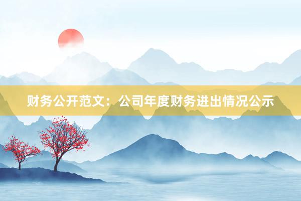 财务公开范文：公司年度财务进出情况公示
